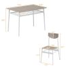 Rectangular Disassembly and Assembly P2 Board Iron Compartment 1 Table 4 Chairs Dining Table and Chair Set Brown Butternut