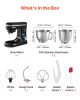 Stand Mixer, 5.3QT + 4.4QT Two Stainless Steel Bowls, 10+P Speeds Tilt-head Food Mixer, Kitchen Mixer with Dough Hook, Wire Whip, Beater, Scraper