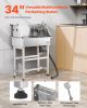 34 Inch Stainless Steel Dog Washing Station, Pet Grooming Tub with Hot & Cold Faucet, Showerhead, Storage Rack, No-Bend All-in-One Bathtub