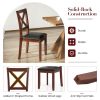 Set of 2 Wooden Kitchen Dining Chair with Padded Seat and Rubber Wood Legs