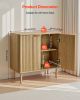 Coffee Bar Cabinet, Mid Century Fluted Coffee Bar Table with 2-Tier Storage, Buffet Stand Cabinet with 2 Barn Door