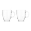 Bodum 2 pk Single Wall Bistro Mugs, Tempered Glass Clear