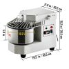 Commercial Food Mixer, 7.3Qt Capacity, 450W Dual Rotating Dough Kneading Machine with Food-grade Stainless Steel Bowl