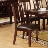 Set of 2 Side Chairs Dark Espresso Finish Solid wood Kitchen Dining Room Furniture Padded Leatherette Seat Unique back