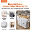 Kitchen Island Cart with Solid Wood Top, 35.4" Width Mobile Carts with Storage Cabinet, Rolling Kitchen Table with Spice Rack, Towel Rack, and Drawer