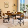 Folding Dining Table, 1.2 inches thick table top, for Dining Room, Living Room, Rustic Brown, 63.2'' L x 35.5'' W x 30.5'' H.