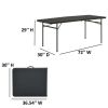 6 Foot Bi-Fold Plastic Folding Table, Black