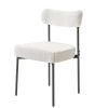 Boucle Dining Chairs Set of 2, Mid Century Modern Sherpa Accent Chairs, Upholstered Side Chair for Dining Table