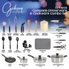 71-Piece Stainless Steel Silver Cookware Combo Set
