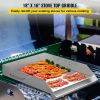 Stainless Steel Griddle,18" X 16" Universal Flat Top Rectangular Plate, BBQ Charcoal/Gas Grill with 2 Handles and Grease Groove with Hole