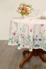 Watercolor Flowers Round Easter Tablecloth Non Iron Stain Resistant Table Cover Diameter 60 inch