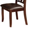 Set of 2 Side Chairs Dark Espresso Finish Solid wood Kitchen Dining Room Furniture Padded Leatherette Seat Unique back
