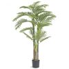 Artificial Gold Cane Palm Tree, 6.5 FT Tall Faux Plant, PE Material & Anti-Tip Tilt Protection Low-Maintenance Plant