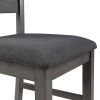 Dining Room Table and Chairs with Bench, Rustic Wood Dining Set, Set of 6 (Gray)