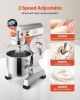 Commercial Food Mixer 20Qt 750W 3 Speeds Adjustable 105 180 and 408 RPM Food Processor Heavy Duty with Stainless Steel Bowl Dough Hooks Whisk Beater f