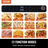 12-IN-1 Air Fryer Toaster Oven, 25L Convection Oven, 1700W Stainless Steel Toaster Ovens Countertop Combo with Grill, Pizza Pan, Gloves