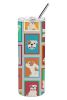 Lots of Piebald English Bulldog Stainless Steel Skinny Tumbler Vacuum Double Walled Reusable Insulated Tumbler Travel Cup for Coffee Cocktails Gift wi