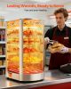 5-Tier Commercial Food Warmer Display, 800W Food Display Warmer with LED Light, Adjustable Shelf and Stainless Steel Frame, 86-185 F Air Heating