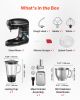 3-in-1 Multifunctional Stand Mixer, 6QT Stainless Steel Bowl, 660W 6+P Speeds Tilt-head Food Mixer with Dough Hook, Wire Whip, Flat Beater