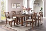 Set of 2 Side Chairs Natural Brown Finish Solid wood Contemporary Style Kitchen Dining Room Furniture Unique X- Design Chairs