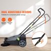 Walk-behind Hand Push Floor Sweeper, 25.6" Sweeping Width Floor Sweeper Manual Non-Electric, 5-Gallon Waste Container