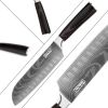 Qulajoy Santoku Knife, High Carbon Stainless Steel Chef Knife Japanese Kitchen Knives With Ergonomic Pakkawood Handle, Chopping Knife For Home Kitchen