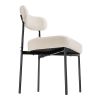 Boucle Dining Chairs Set of 2, Mid Century Modern Sherpa Accent Chairs, Upholstered Side Chair for Dining Table