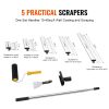 Drywall Skimming Blade Set, 7/10/14/16/24 in Skimming Blades + 34 - 81.6 in Extension Handle Pole, Stainless Steel Knife Professional Skim Coat Tools
