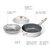 All-in-One 4 QT Hero Pan with Steam Insert, 3 Pc Set, Black Sesame by Drew Barrymore