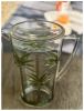2.75 Quarts Designer Classic Palm Tree Acrylic Pitcher with Lid, Crystal Clear Break Resistant Premium Acrylic Pitcher for All Purpose BPA Free