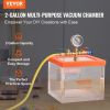 2 Gallon Vacuum Chamber, Upgraded Multipurpose Acrylic Vacuum Degassing Chamber, Transparent Vacuum Chamber, for Resin Degassing, Silica Gel Degassing