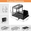 2-Tier Dish Drying Rack for Kitchen Counter Space Saving Rustproof Dish Rack with Drainboard Detachable Kitchen Drainer Organizer Set