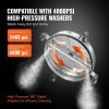 18" Pressure Washer Surface Cleaner w/ Wheels, Stainless Steel Concrete Cleaner 4000 Max PSI , 1/4" Quick-Connect Connector w/ 2 Extension Wand