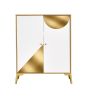 Buffet Sideboard Storage Cabinet,Buffet Server Console Table, shoe cabinet Accent Cabinet, for Dining Room, Living Room, Kitchen, Hallway GOLD +WHITE