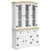 Highboard Corona White 44.1"x16.9"x77.2" Solid Wood Pine