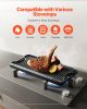 Reversible Grill/Griddle, 20x10 inch Pre-Seasoned Cast Iron Griddle, Portable Rectangular Pan with Handle