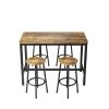 Modern 5-Piece Dining Table Set with 4 Chairs for Dining Room, Black Frame+Brown panel