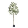 Artificial Olive Tree, 5 FT Tall Faux Plant, Secure PE Material & Anti-Tip Tilt Protection Low-Maintenance Plant