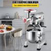 Commercial Stand Mixer, 20Qt Stainless Steel Bowl, 1100W 2 in 1 Multifunctional Electric Food Mixer with Meat Grinder & 3 Speeds