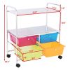 4 Multifunctional Drawers Rolling Storage Cart Rack Shelves Shelf Home Office