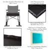 Seat Cushion-3' Memory Foam and Gel Layers-Removable Cover and Waterproof Lining-Comfortable Support in Wheelchair;  Desk;  Office Chair by Bluestone