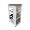 Kitchen Island & Kitchen Cart, Mobile Kitchen Island with Two Lockable Wheels, Rubber Wood Top, Black Color Design Makes It Perspective Impact During