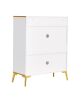 Buffet Sideboard Storage Cabinet,Buffet Server Console Table, shoe cabinet Accent Cabinet, for Dining Room, Living Room, Kitchen, Hallway GOLD +WHITE
