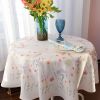 Finest Floral Coloring Round Easter Tablecloth Non Iron Stain Resistant Table Cover Diameter 52 inch