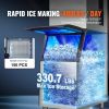 Commercial Ice Maker, 400LBS/24H Ice Making Machine with 330.7LBS Large Storage Bin