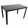 Simple Assembled Tempered Glass & Iron Dinner Table Black