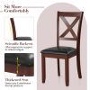 Set of 2 Wooden Kitchen Dining Chair with Padded Seat and Rubber Wood Legs