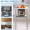 Stainless Steel Prep Table, 24 x 18 x 36 Inch, 600lbs Load Capacity Heavy Duty Metal Worktable with Adjustable Undershelf & Feet