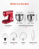 Stand Mixer, 4.4 QT+6 QT Electric Kitchen Mixer, 300W Dough-Mixer, 10 Speeds Tilt-head Food-Mixer with Stainless Steel Bowls, Dough Hook, Whisk