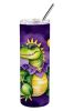 Alligator Mardi Gras Stainless Steel Skinny Tumbler Vacuum Double Walled Reusable Insulated Tumbler Travel Cup for Coffee Cocktails Gift with Lid